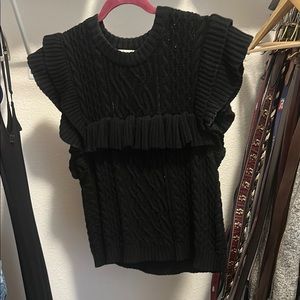 Elegant Black Ruffled Women's Top